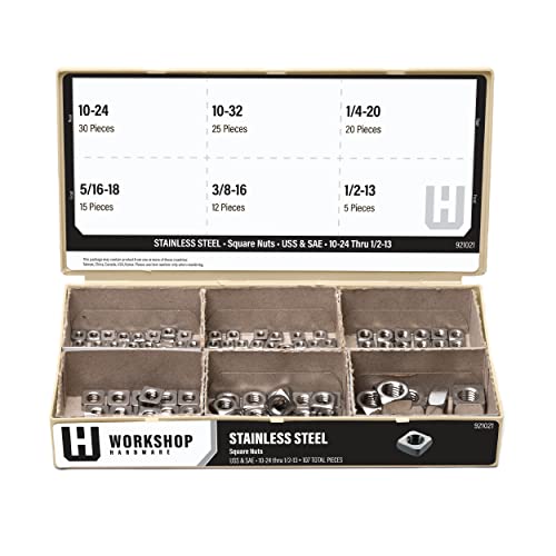 Werkstatt Hardware Befestigungsset Sortimentskit Edelstahl Vierkantmutter Set 107-teilig Vielfalt Cover