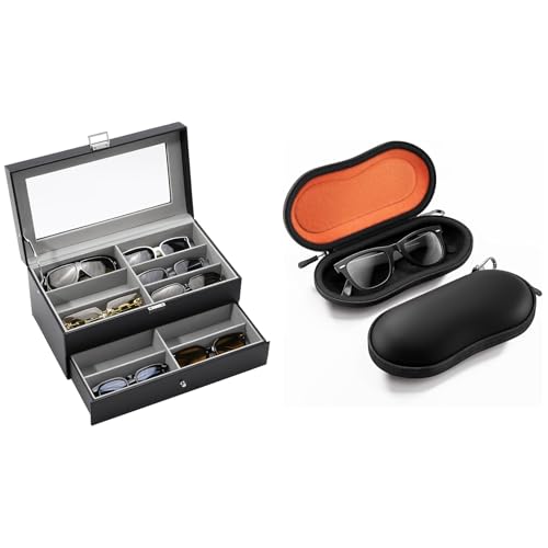ProCase Sunglasses Organizer Bundle with Hard EVA Shell Shockproof Eyeglass Case