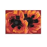 JAHER Georgia O'Keeffe Oriental Poppies Modern Canvas Art Print, 16x24inch(40x60cm), Living Room Wall Art - Image 1
