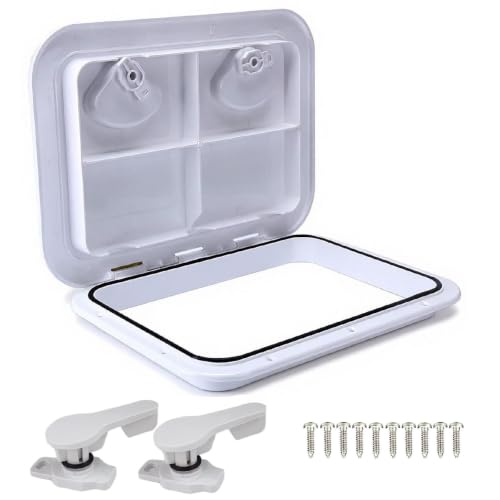 YaeMarine 17.3" x 12.4'' Marine Boat Deck Access Hatch & Lid White
