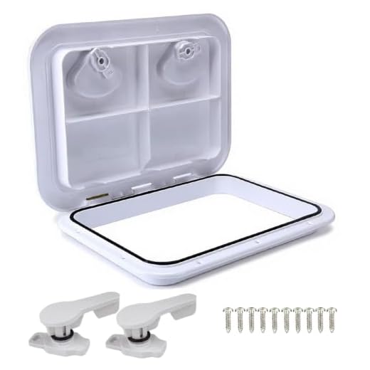 YaeMarine Marine Deck Hatch Boat Deck Hatch Access Hatch & Lid 17-1/4"x12-3/8'' -RV- White(440mmx315mm)(BK-0053)