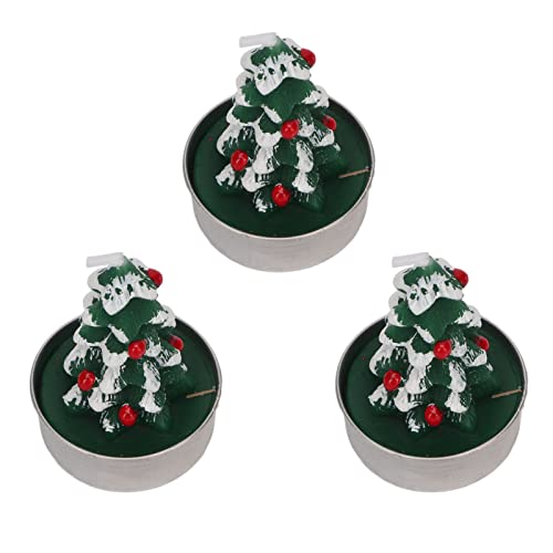 3 velas candelita para árbol de Navidad, parafina premium hecha a mano, delicadas velas en forma de árbol para decoración y regalos navideños del hogar