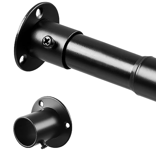 Matte Black Shower Curtain Rod 28-48 Inch, Stainless Steel Adjustable Shower Rods for Bathroom Wardrobe Windows, No-Slip No Rust