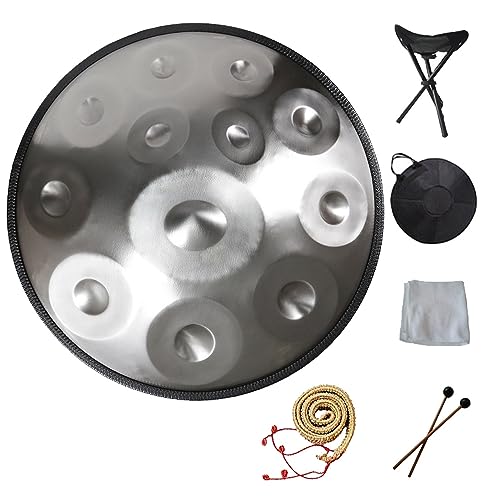Handpan Drum de Acero 12 Notas 22 Pulgadas Plata miniatura 1
