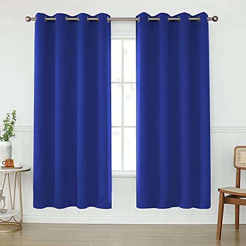 KEQIAOSUOCAI Blackout Royal Blue Curtains 72 Inch for Bedroom - Window Treatment Room Darkening...