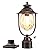 EDISHINE Dusk to Dawn Outdoor Post Light, Pole Light Fixture with Pier Mount Base, Waterproof Exterior Lamp Post Lantern Head, Clear Stone-Patterned Glass, for Driveway Yard Fence Garden Patio