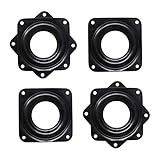 4 Pack 3 Inch Square Lazy Susan Turntable Bearings Hardware Small Rotating Bearing Plate with 150 Pound Capacity (Black)