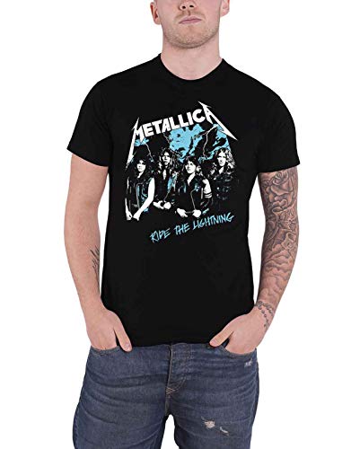 Metallica T Shirt Vintage Ride The Lightning Band Logo Nouveau Officiel Homme Size L
