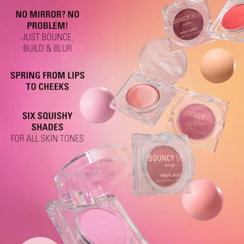 Image of Revolution, Bouncy Blur Blush, Powder Makeup Blush for Cheeks, Buildable Formula, Vegan & Cruelty-Free, Bouncy Berry, 0.19 oz