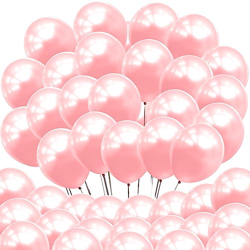 Image of Neo LOONS 100 pcs 5 inch Pearl Light Pink Premium Latex Balloons - Great for Kids, Adult Birthdays, Weddings, Receptions, Baby Showers, Water Fights, or Any Celebration