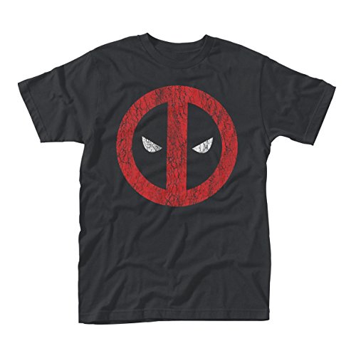 Deadpool Unisex-Adults Marvel Cracked Logo T Shirt - X-Large, (Black) image 2