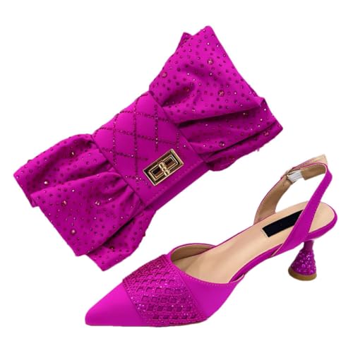 Sacs à talons et strass fuchsia pour mariage et soirées d'été élégantes