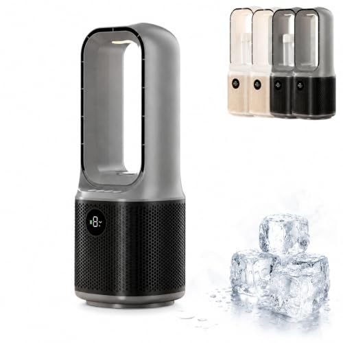 Aire acondicionado portátil, aire acondicionado frío, ventilador de mesa sin aspas, ventilador de refrigeración alimentado por USB, 9 ajustes de velocidad y 3 modos, temporizador de 9 horas de apagado