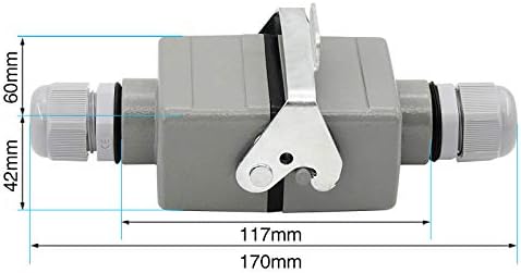 HDC-HE-004-Ⅵ Rectangular Heavy Duty Connector 4 Core Butt Industrial Waterproof Aviation Socket 500V 16A