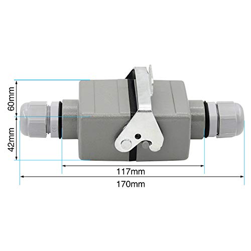 HDC-HE-004-Ⅵ Rectangular Heavy Duty Connector 4 Core Butt Industrial Waterproof Socket 500V 16A