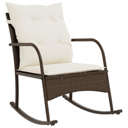 Silla mecedora de jardín vidaXL ratán