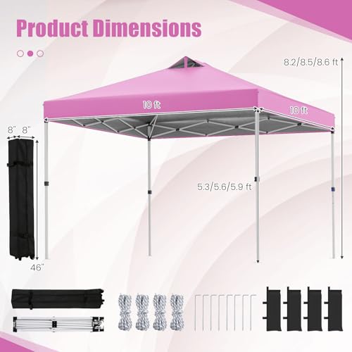 Image of Tangkula 10 x10 Ft Pop Up Canopy with Center Lock