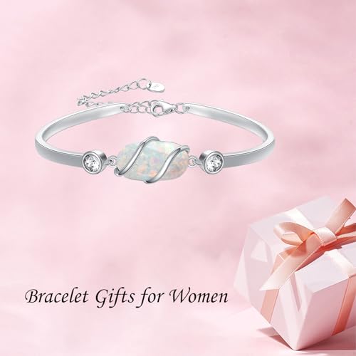 925 Sterling Silver Bracelet for Women Gemstone Bracelet Bangle Fine Jewelry Birthday Christmas Gifts for Women Her Wife Mom4
