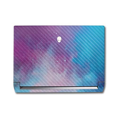 Image of MightySkins Carbon Fiber Skin Compatible with Alienware M17 R5 (2022) Full Wrap Kit - Cotton Candy Sky | Protective, Durable Textured Carbon Fiber Finish | Easy to Apply | Made in The USA