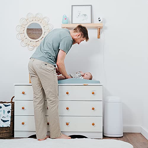 Angelcare - Cubo de basura con pañales y recarga antiolores/gran capacidad, antibacteriano, uso simple, vestir, color blanco - imagen 6