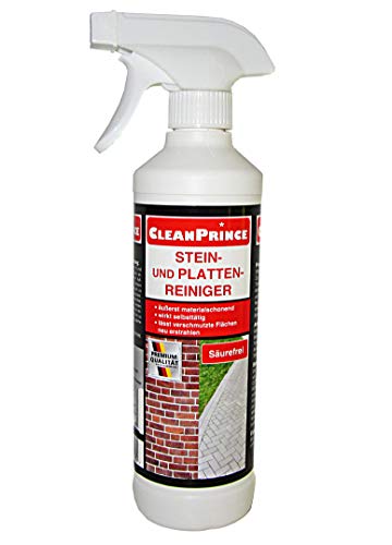 Preisvergleich Produktbild CleanPrince 500 ml Steinplattenreiniger chlorhaltig / Steinreiniger Gehwege Außenreiniger Grünbelag Beton Pflaster Terrassen Kieswege selbsttätig sehr effektiv