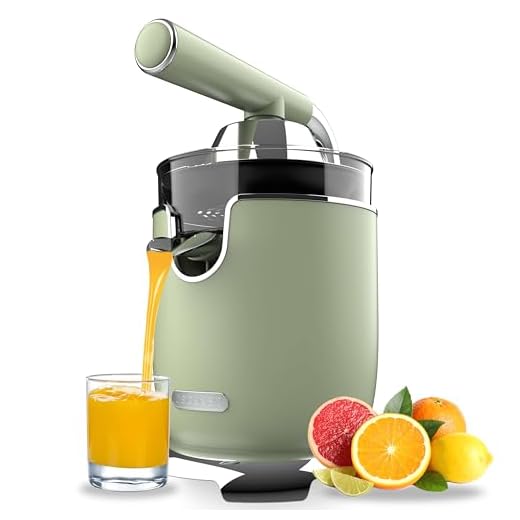Cecotec Exprimidor Eléctrico de Brazo Naranjas y Cítricos Xqueeze RetroJuice 1000 Green. 1000W, Filtro de Acero Inox, 2 Conos Desmontables de Diferente Tamaño, Palanca y Sistema Antigoteo