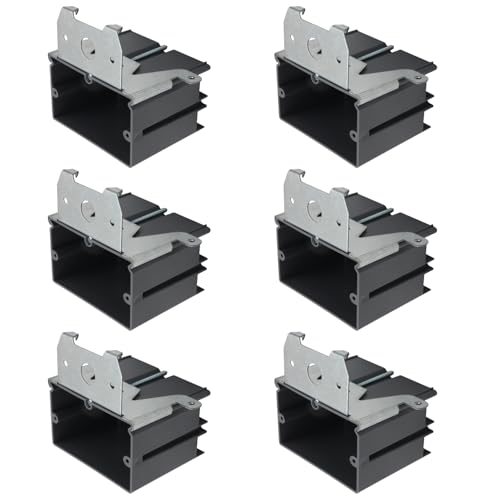 HUIXHAO 6PCS 1 Gang Interior Wall Electrical Box, 21 Cubic Inch Plastic Single-Gang Electrical Box with Adjustable Cover, AWG Standard, Grey, for Buildings and Houses