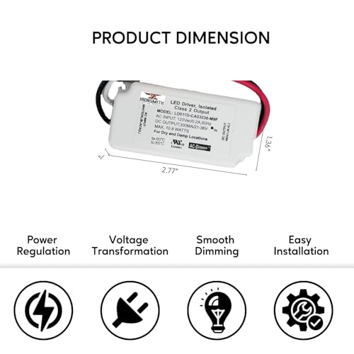 Image of Ironsmith Lighting Products - Constant Current LED Driver Transformer (21-36 Volt | 10.8 Watt | Dimmable)
