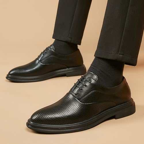 Mens Classic Oxfords Shoes for Men, Breathable Hollow Pointed Toe Lace-up Derby Shoes for Formal, Tuxedo, Prom, Wedding Business Casual2