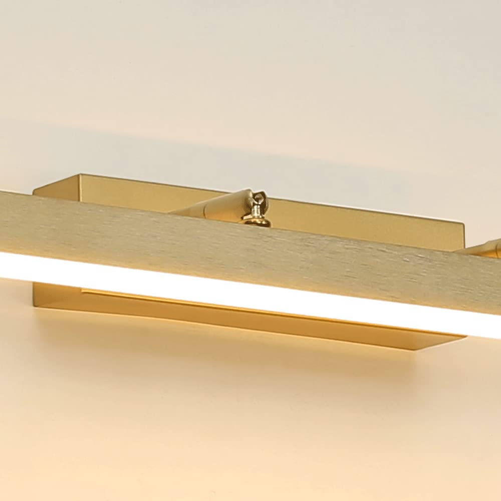 Luz de gabinete de espejo de metal lineal para baño, lámpara de pared ajustable de 180 ° hacia arriba y hacia abajo, luces delanteras de espejo de iluminación decorativa de tocador LED moderno, lámpar