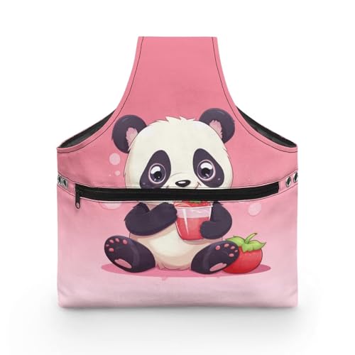 Image of ZUXONGSY Panda Yarn Bags for Crocheting on the Go Strawberry Crochet Hook Organizer Knitting Bags NAD Totes,Holding Yarn Crochet Hook Needles,Large