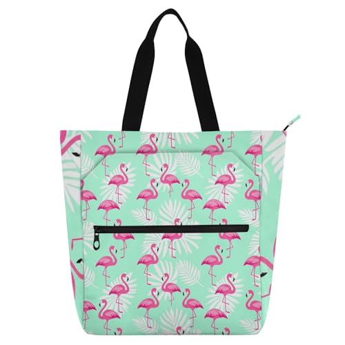 Bolsa para libros de flamenco rosa: impermeable y práctica para clase o el día a día