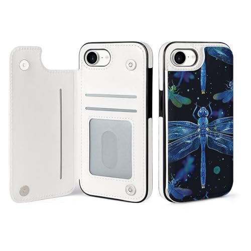 Étui portefeuille iPhone 16 E housse rabat cuir avec fentes cartes