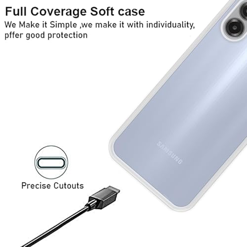 Image of Back Cover for Samsung Galaxy M17e 5G | F70e 5G | M07 | F07 | A07 | A07 5G, (Silicone Clear Case with Camera Protection | Soft and Flexible | Ultra Clear Slim Back Cover | Transparent)