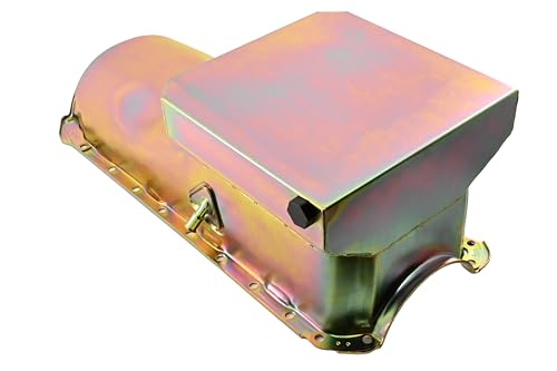 Image of Steel Racing Oil Pan Fits 1965-90 Chevy Big Block 396-402-427-454 - Zinc-Plated Finish