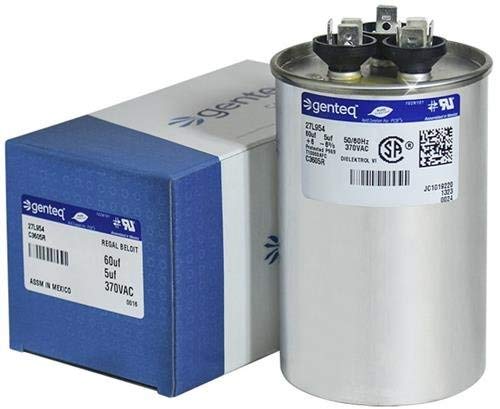 B9457-7500 - 60 + 5 uf MFD 370 Volt VAC - Goodman Round Dual Run Capacitor Upgrade