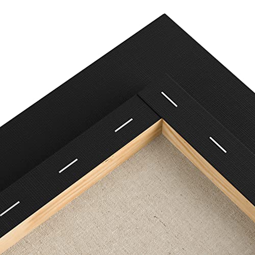 Image of GOTIDEAL 10Pcs Black Stretched Canvases for Painting, Multi Pack 4x4 inch, 5x7 inch, 8x10 inch,9x12 inch, 11x14 inch Set of 10, Primed 100% Cotton Artist Blank Canvas Boards for Painting, Acrylic Pouring, Oil Paint Art