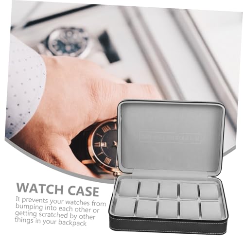 Étui de montre rigide Mikikit pour 10 pièces noir résistant compact