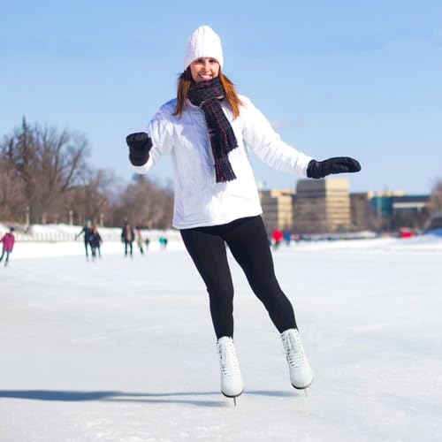 image for Nattork White Figure Skates Excellence Stainless Steel Blades Ice Figu