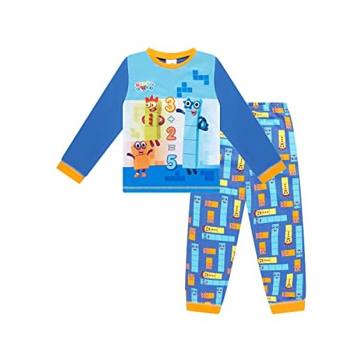 Numberblocks Conjunto de pijama para niños de 3 a 8 años, azul, 6-7 Years