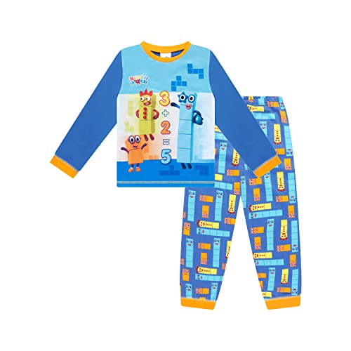 Numberblocks Boys Pyjamas Pjs Set Ages 3 to 8 Years Old (4-5 Years) Blue