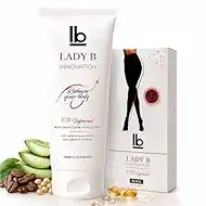 Lady B Firming & Anti-Cellulite Body Lotion with Caffeine & Shea Butter – 6.8 Fl Oz Swiss Cream + Italian FIR Smartwear – 2-in-1 for Smoother, Tighter Body – Invisible Shaping – Clinically Tested L/XL