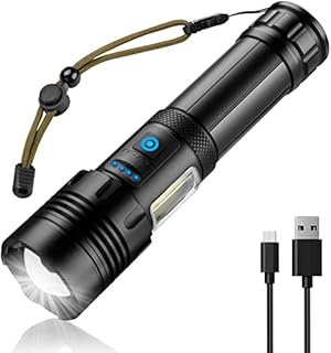 Torches LED Rechargeable Super Bright,BEEDLI Tactical Flashlight High Lumens with COB Side Light for Camping Hiking Emergency-Waterproof