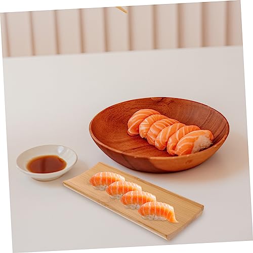 Set 3 platos sushi bambú natural rectangular miniatura 4