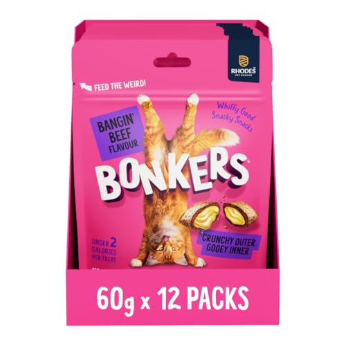 BONKERS Cat Bites Bangin Beef Flavour 12 x 60g