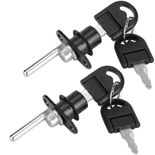 Litensh 2pcs Serrure à Piston de Classeur Avec Clé, Serrure de Tiroir, Serrures de Table, Verrou d'armoire, Armoire de Verrouillage de Porte, Verrou à...