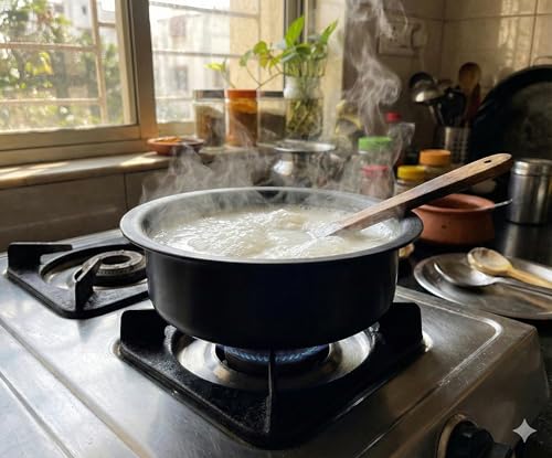 Image of Onions India Gold Hard Anodised Lagadi Pan /Tope | Deep Round Cooking Pan for Everyday Use | Gas Stove Compatible | Extra Thick, Durable, Non-Reactive Cookware(No 3)