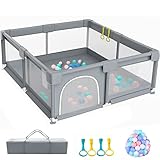 Bebikim Baby Playpen,Ball Pit for Babies and Toddlers,71'×59' Large Baby Ball Pit Indoor Baby Fence Play Area,Ball Pits with 30 Balls Infants Kids Activity Play Pen Center