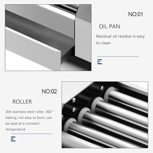 Stainless Steel Hot Dog Roller Machine, 600W Grill with Heated Rollers for Kitchen and Breakfast, Ideal for Parties and Gatherings - Image 4