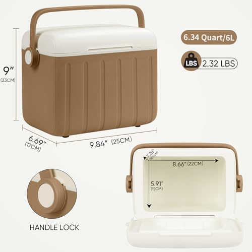 Image of 6Qt 13Qt 19Qt Northroad Camping Coolers,Stylish Macaron Color Durable Hard Cooler,Portable Insulated Ice Chest with 24 /48 Hour Ice Retention,Multi- Size for Camping,Picnic,Beach,Travel